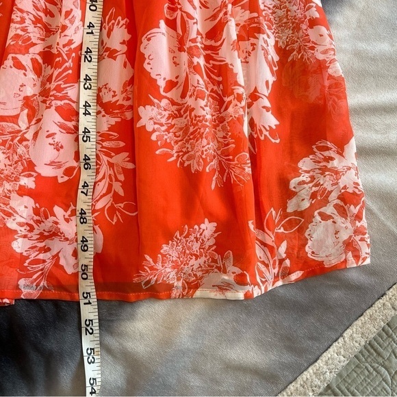 Tacera‎ Orange Floral Halter Style Maxi Dress Size PL - Picture 5 of 11